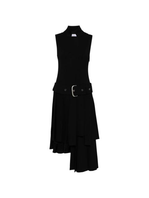 pleated-skirt buckled dress