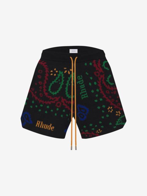 Rhude KNIT BANDANA SHORTS