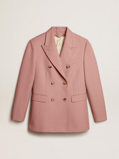 Golden Goose Double-breasted blazer in pink tailoring fabric