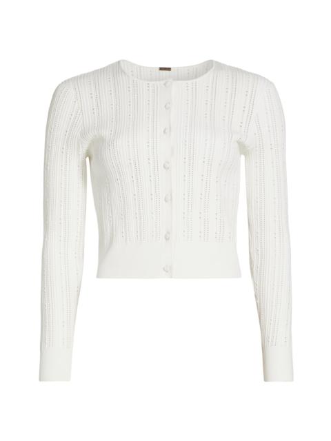 ADAM LIPPES Women's Pointelle Jacquard Cardigan - Ivory