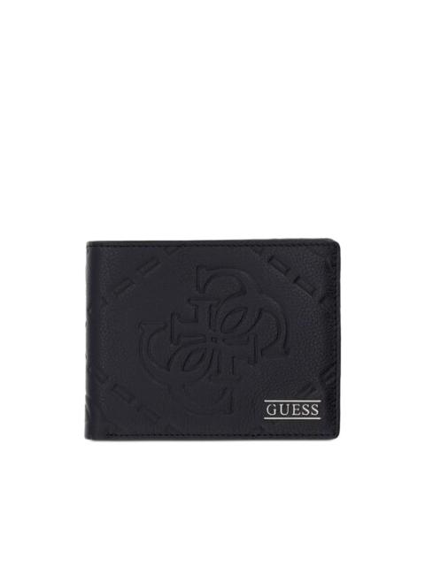 GUESS USA Boston logo-embossed bifold leather wallet