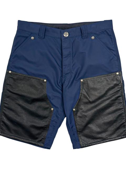 Chrome Hearts Leather Double Knee Nylon Carpenter Shorts "Navy / Black" CHRM1939
