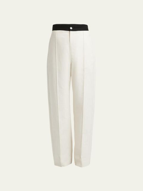 Plan C Contrast Waistband Trousers