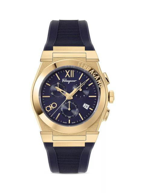 FERRAGAMO Vega Chronograph Silicone Watch, 42mm