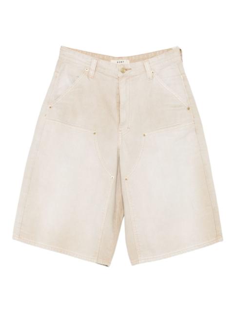 6397 panelled washed-effect shorts