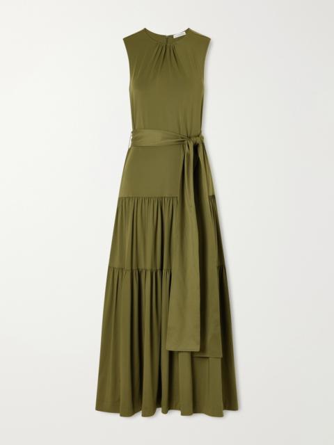 Altuzarra Liza Belted Tiered Gathered Jersey Maxi Dress