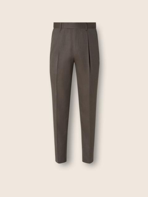 ZEGNA DARK TAUPE 15MILMIL15 WOOL AND SILK PANTS