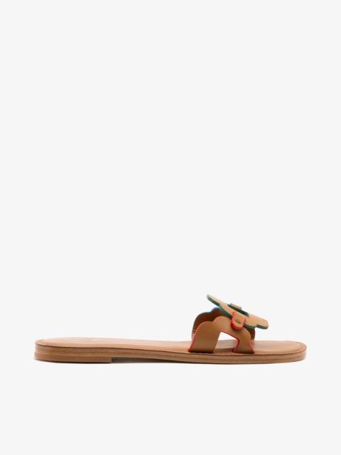 Larroudé Margherita Slide In Caramel Leather