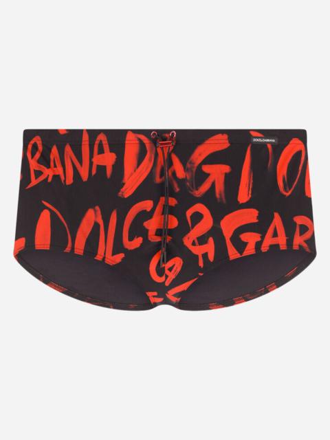 Dolce & Gabbana Brando swim briefs with logo print