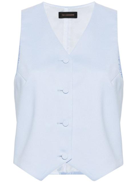THE ANDAMANE crepe-textured waistcoat