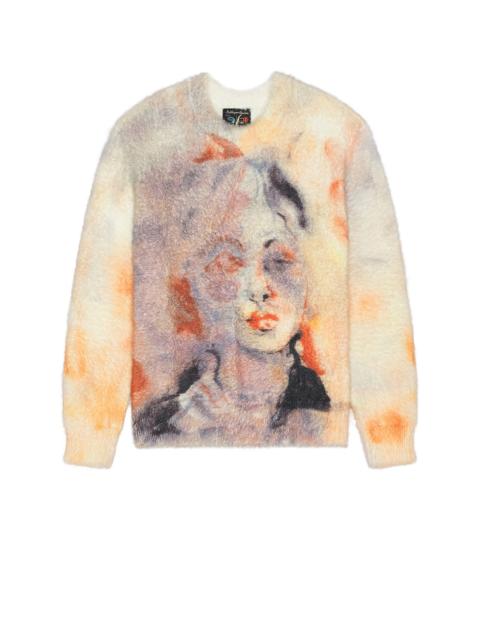 KidSuper Watercolor Face Mohair Sweater