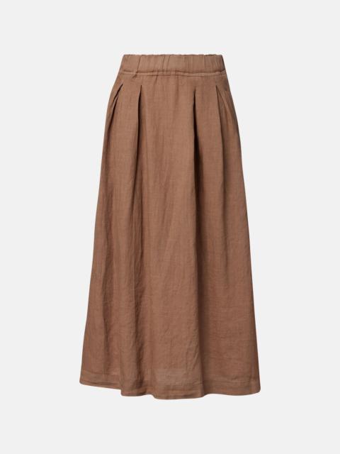 velvet Linda linen maxi skirt