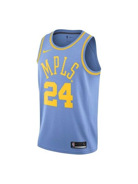 Nike Nike NBA Casual Sports Basketball Jersey/Vest Los Angeles Lakers Kobe 24 Blue AO2908-449