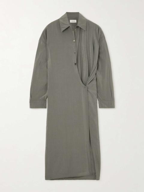 Lemaire Silk-blend midi wrap shirt dress