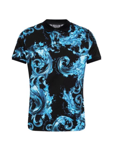 VERSACE JEANS COUTURE printed short-sleeve polo shirt