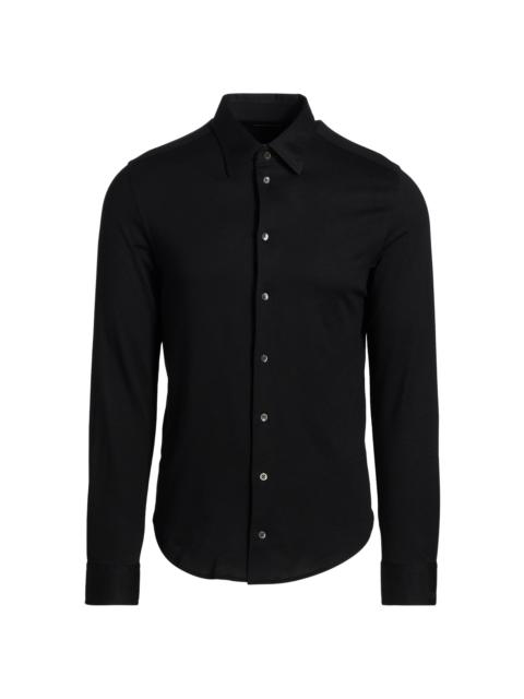 EMPORIO ARMANI Men's Cotton Sport Shirt - Black Beauty