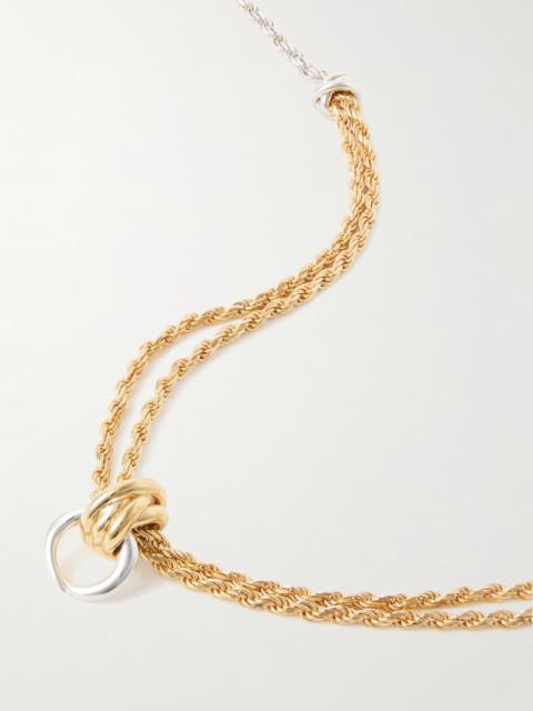 Bottega Veneta Gold-plated And Silver Necklace