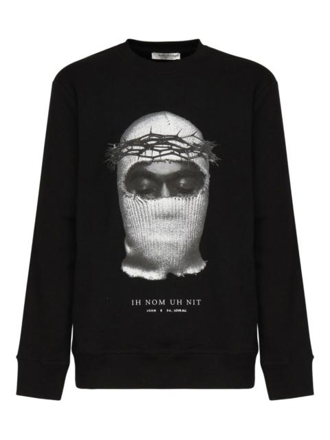 ih nom uh nit crown balaclava print sweatshirt