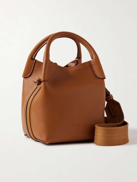 Bale micro webbing-trimmed leather bucket bag