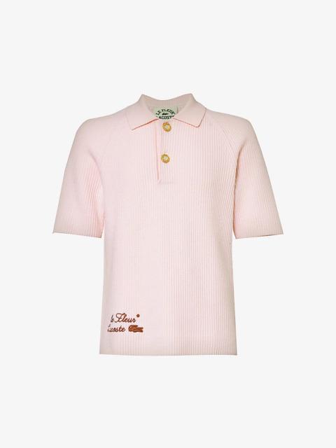 LACOSTE Le FLEUR* x Lacoste logo-embroidered regular-fit wool-knit polo shirt