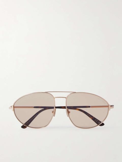 Ken Aviator-Style Rose Gold-Tone Sunglasses