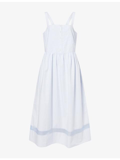 Jenni Kayne Sway Button-Front Cotton-Poplin Maxi Dress