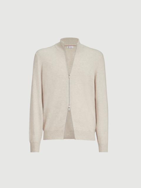 Brunello Cucinelli Cashmere turtleneck cardigan with zipper