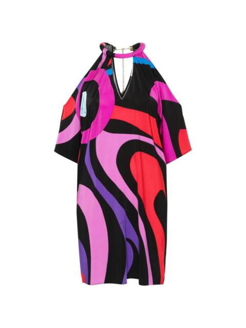 abstract-print mini dress