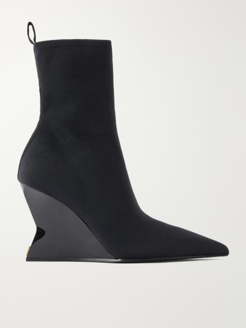 Balmain Knitted Wedge Ankle Boots