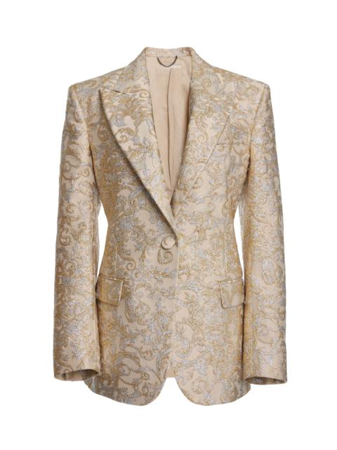 Brocade Single-Breasted Jacket gold