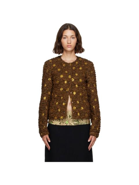 Dries Van Noten Brown Cloqué Jacket