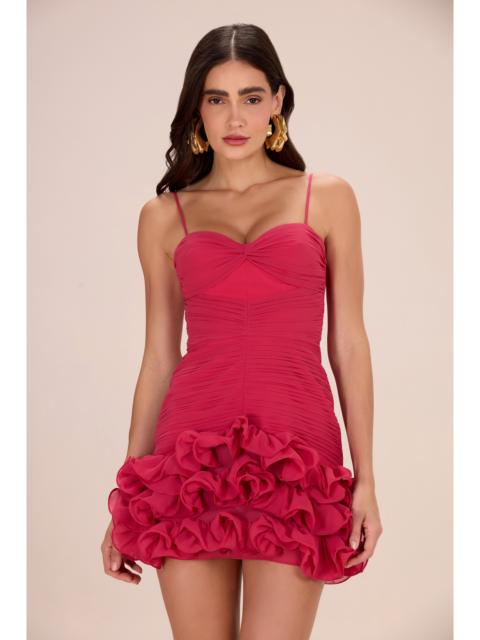 PatBO FLORAL CHIFFON CORSET MINI DRESS
