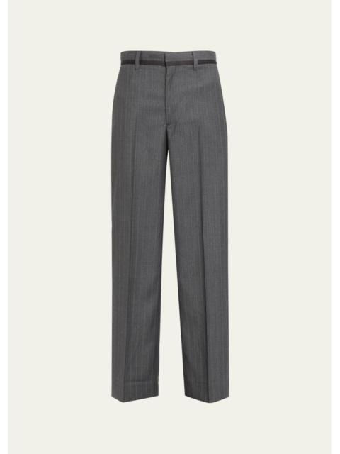 WE-AR4 Tuxedo Pinstripe Straight-Leg Trousers