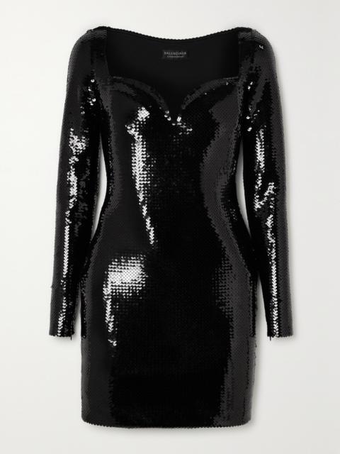 BALENCIAGA Sequined Stretch-crepe Mini Dress