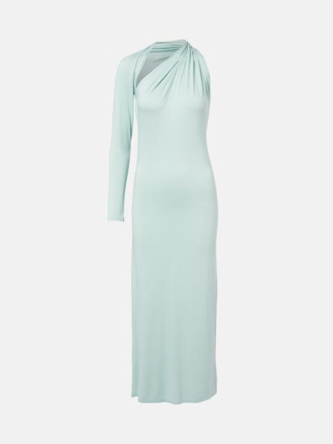 MUGLER Asymmetric jersey midi dress