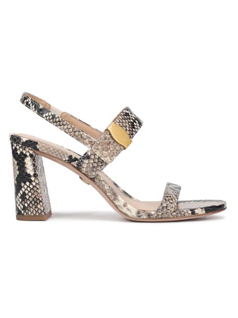 VERONICA BEARD Women's Genetta Snakeskin-Embossed Leather Sandals - Ecru Multi