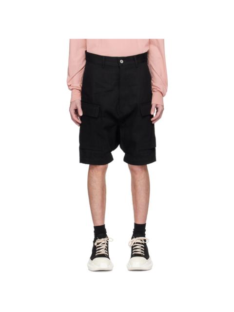 Rick Owens DRKSHDW Black Cargo Denim Shorts