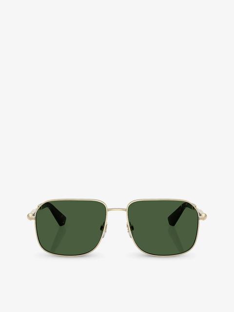 Burberry BE3159 Irregular-Frame Metal Sunglasses
