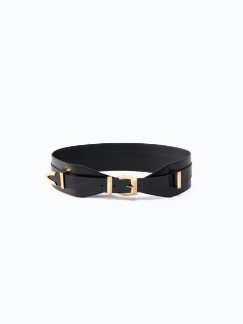PINKO LAYERED LEATHER BELT, 7 CM