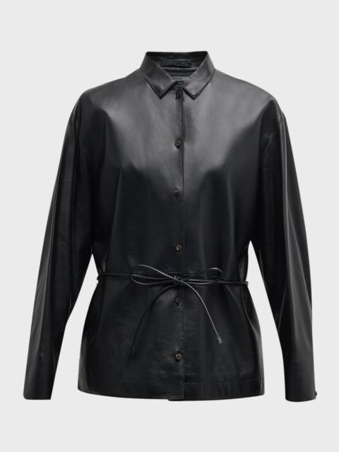 LE17SEPTEMBRE Belted Leather Jacket