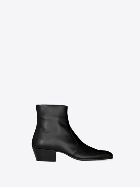 cole zipped boots in smooth leather