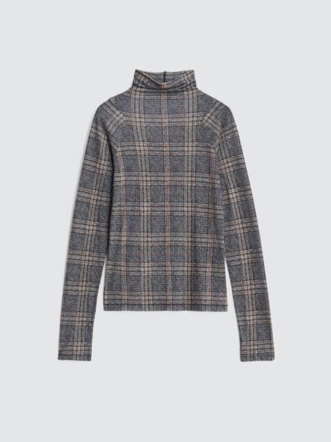 rag & bone Shaw Cotton Paneled Long Sleeve Slim Fit Turtleneck