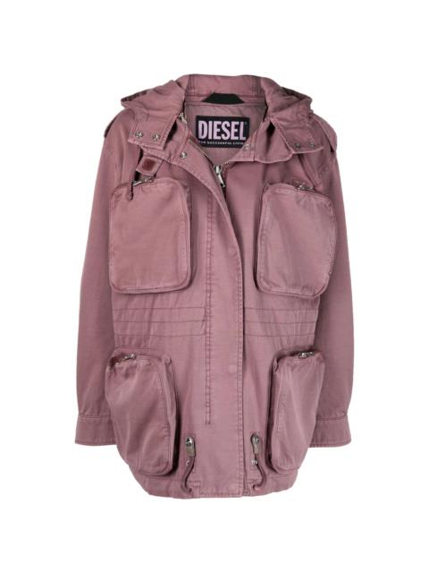 Diesel cargo-pocket hooded jacket