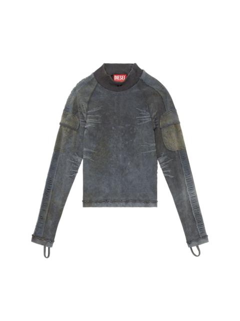 Diesel Awtee-Ashley-WT04 distressed panelled T-shirt