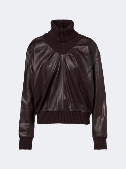 Victoria Beckham Leather turtleneck top