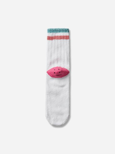Kapital 60 Yarns Ivy Rainbowy Happy Heel-Hold Socks White / Pink