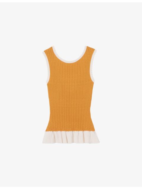 Claudie Pierlot Sleeveless Round-Neck Knitted Top