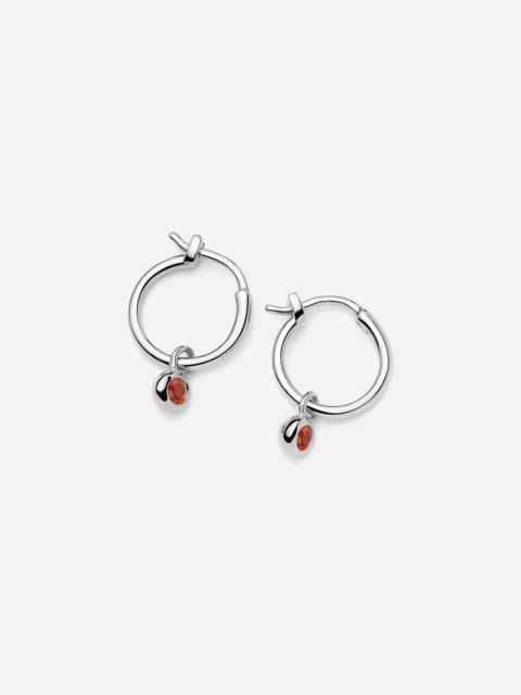 MISSOMA Sterling Silver January Birthstone Mini Charm Hoop Earrings