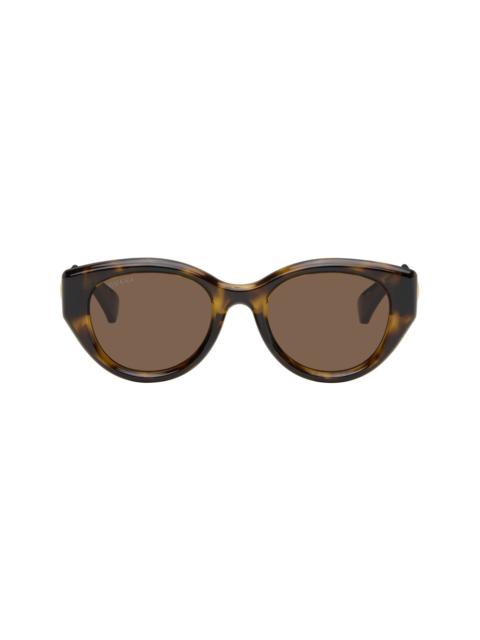 GUCCI Brown Low Nose Bridge Fit Sunglasses