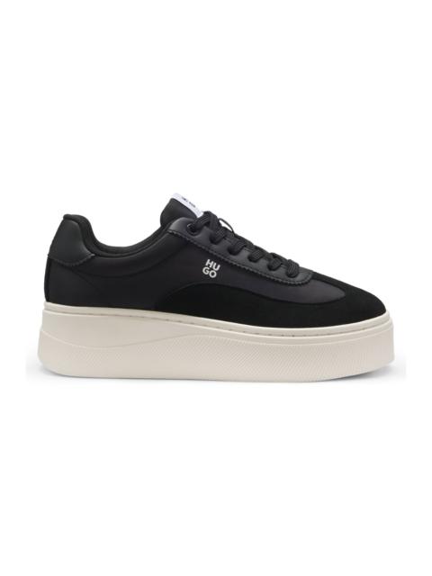 HUGO PLATFORM SNEAKERS WITH SUEDE TRIMS AND COMFORT INSOLE